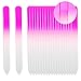 SIUSIO Set of 20 Professional Crystal Glass Nail Files Buffer Manicure Gradient Rainbow Color for Nail polishing - Best for Fingernail & Toenail Care(pink) (Pink)