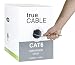 trueCABLE Cat6 Riser (CMR), 1000ft, Gray, 23AWG 4 Pair Solid Bare Copper, 550MHz, ETL Listed, Unshielded Twisted Pair (UTP), Bulk Ethernet Cable