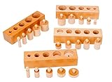 Allpdesky Kids Montessori Wooden Cylinder Socket Math Toys Baby Early Learning Education Toy Family Game