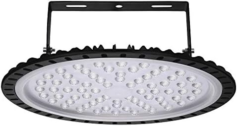 Horypt-Led-floodlight-Outdoor UFO 300W IP65 Waterproof, Ideal high Power Solution for Industrial or Public Lighting in Stocks, Warehouses, Halls, Daylight White NO Plugs [Energy Class A+]