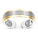 Smarter LifeStyle Elegant Titanium Magnetic Ring for Men and Women - Magnetic Titanium Ring (Silver & Gold | Size: 07)