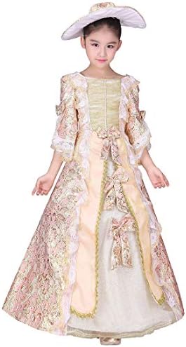 KUFEIUP Girls Renaissance Medieval Gothic Victorian Palace Costume Layered Dress