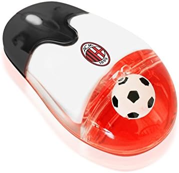 Soccer Gift 2.4G Wireless Mouse with USB Nano Receiver Optical Durable Comfortable, Ball in Liquid Italian Seria A, Milan AC Logo, Computer PC Laptop Futbol Fan Unique Uncommon Gift Gaming(Milan)