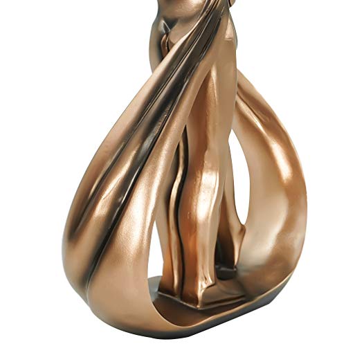 DreamsEden 11'' H Affectionate Couple Art Resin Sculpture, Passionate Embrace & Kiss Statue Abstract Romantic Ornament Figurine Home Decor (Antiqued Copper)