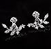 Platinum-plated Cubic Zirconia Leaf Hoop Earrings for Woman