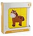 Adorable Farm Animals 6-in-1 Block Puzzle - Colorful Solid Wood Cube Blocks - Educational Baby Toy for Boys and Girls Age 2 Years and Up - Early Development Puzzle Toy
