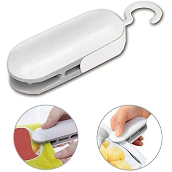 Handheld Mini Bag Sealer, Portable Heat Sealer for Plastic Bags, 2 in 1 Sealer and Cutter, Suitable for Food Storage Snack Fresh (Battery Not Included)