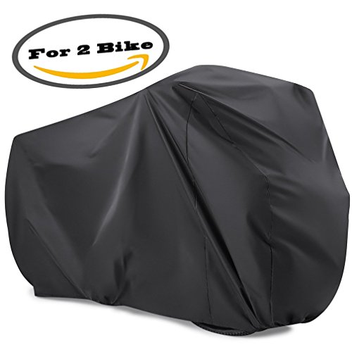 Viaky 2 Bicycle Cover Two Cycle Mountain Bike/ Road Bike Rain Cover ! Waterproof and Anti Dust Rain UV Protection (Black)