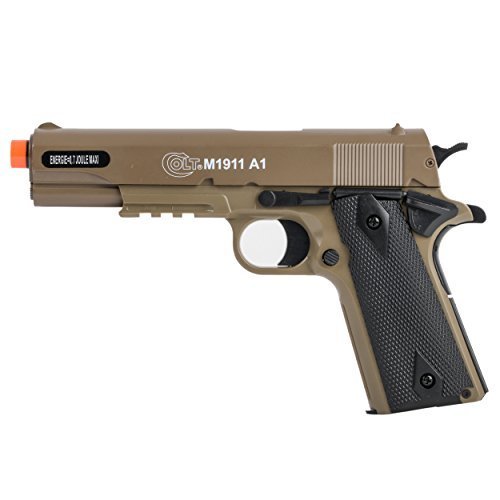 Colt soft air colt spring pistol with metal slide, tan