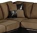 Bobkona Trenton 2-Piece Sectional Sofa with Accent Pillows, Saddle