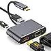 USB C to HDMI VGA Adapter,GIKERSY USB C Hub with 4K HDMI, 1080P VGA,USB 3.0,USB C PD Charging,2 Screens Same Display,Compatible with MacBook Pro/Air/ipad Pro 2018/Dell XPS/Nintendo Switch/Samsung More primary