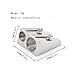 SKEMIX Pencil Sharpener Manual, Metal Double Hole Colored Pencil Sharpener for Students Artist Drawing Writing Painting, Aluminum Alloy, Silver, 3pcs/Pack