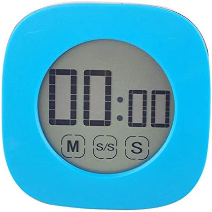 Kitchen Timer, INRIGOROS Touch Screen Digital Cooking Timer, Large Display, Strong Magnet Back, Loud Alarm, 24-Hour Display Clock, Count-Up & Count Down for Cooking barbecue Sports Games Office (Blue)
