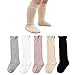 CozyWay Baby Knee High Socks For Baby Girls Infant 6-12 Months Multi Color - 5 Pack