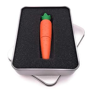 Onwomania Zanahoria de Comida Memoria USB Stick en Caja de Regalo de ALU 16 GB USB 3.0
