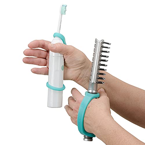 EazyHold Aqua Silicone Adaptive Aid, Universal Cuff Hand Grip Assistive Device for Rehab