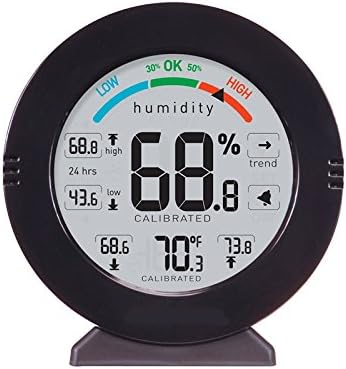 Pro Accuracy Temperature &amp; Humidity Monitor with Alarms (black)