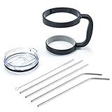 30 oz Tumbler hand shank - 30 Oz Stainless Steel Insulated Tumbler Mug Handle+2PC Straws+1PC Cleaning Brush+Spill And Splash Resistant Lid With Slider