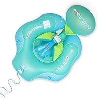 [New Upgrade Version] Inflatable Baby Swimming Float with Safe Bottom Support and Swim Buoy Floats for Safer Swims (Upgrade Blue, L)