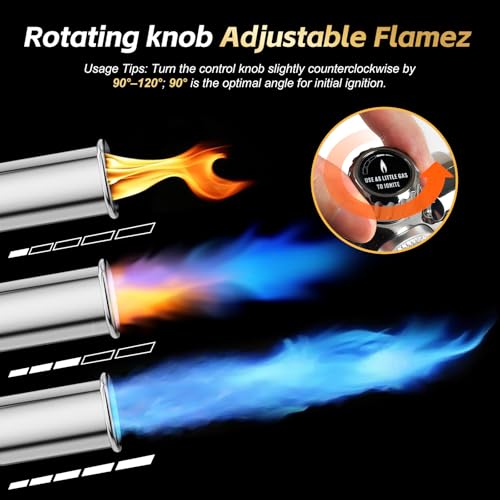 RUBDARK Propane Torch Weed Burner, High Output Weed Torch Flamethrower, 37" Heavy Duty Detachable Blow Torch for Garden,Wood,Stumps,Melting Ice,Snow Removal,Roofing,Camping,Outdoor (Tank Not Included)