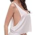 GuPoBoU168 Women Casual Street Look Cut Off Crop Tank Tops White L FBA