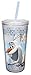 Zak! Designs Insulated Tumbler with Screw-on Lid and Straw featuring Olaf from Frozen, Break-resistant and BPA-free Plastic, 16 oz.