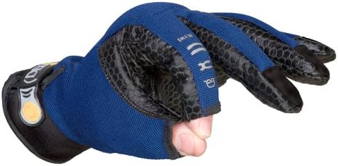Decade 49943 Ergonomic FIT System Clip-Finger Driver Style Work Gloves, Electric Blue, Large