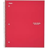 Five Star Spiral Notebooks, 1 Subject, College Ruled Paper, 100 Sheets, 11" x 8-1/2", 6 Pack (38052)