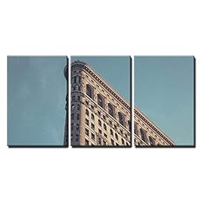 3 Piece Canvas Wall Art - Closeup of Flatiron Building,New York,USA - Modern Home Art Stretched and Framed Ready to Hang - 16"x24"x3 Panels