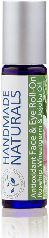 Handmade Naturals Anti-oxidant Face and Eye Oil Roll-On with Pure Rosehip Seed, Jojoba & Wheatgerm Oil, 12 ml (Pack of 1)