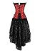 Killreal Women's Gorgeous Theme Party Gothic Steampunk Masquerade Halloween Costume Corset Skirt Set Red/Black X-Large