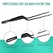 O'Creme 8 Inch Gold-Colored-Exterior Stainless Steel Precision Kitchen Culinary Offset Tweezer Tongs