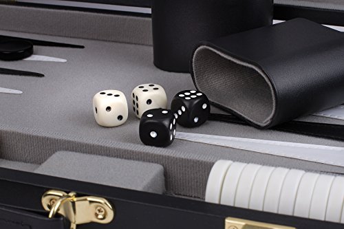 WE Games Black Backgammon Set- 14.75 inches