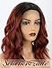 2019 Ombre Bob Wavy Red Auburn Wig of Front Lace with Black Roots Scheherezade Short Copper Lace Front Wigs Synthetic Hair for Women Glueless Heat Ok