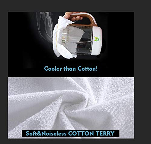 Queen Size Premium 100% Waterproof Mattress Protector-Vinyl Free, Deep Pocket Stretch to 16" Cotton Terry Waterproof Mattress Cover, Safe Fitted Mattress Protector - 10 Year Quality Assurance - Thumbnail 3