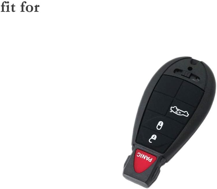 BROVACS Silicone Cover Protector Case Holder Skin Jacket Compatible with DODGE JEEP CHRYSLER 4 Button Smart Remote Key Fob CV4752 Black - Image 4
