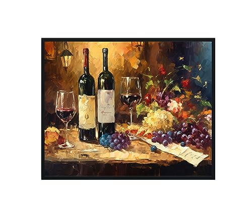 Wine and Dine Abstract Black Framed Art Print Poster, Wall Art Painting Decor. Paint Splash Style Artwork For Bedroom Bathroom Office Home 70 (Wine and Dine, 10"L x 8"W, Black Frame) at Amazon