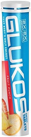 Glukos, Glucose Energy Tablets, Fruit Punch Cylinder (12 Pack, 14 Tablets, Each)