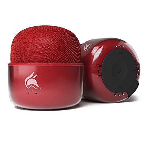 Mini Bluetooth Speaker with FM Radio – an Elegant Small Speaker with a Big 5W Sound. Wireless Speaker for iPhone, iPad, Smartphone. Pocket Size Portable (Red)