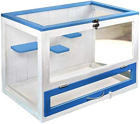 ZNN Hamster Cage - Acrylic Tabletop Small Animal Habitat, Drawer Chassis and Transparent Panoramic Skylight Design, Easy to Clean, with Security Door Lock