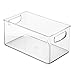 mDesign Stackable Household Storage Organizer Container Bin for DVDs, PS4, Nintendo and Xbox Video Games, Controllers and Head Sets - Pack of 2, Medium, Clear
