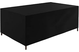 Patio Outdoor Table Cover Waterproof Mayhour Black Furniture Cover Protector Anti-UV Tear Resistant Rain Snow Dust Wind-Proof