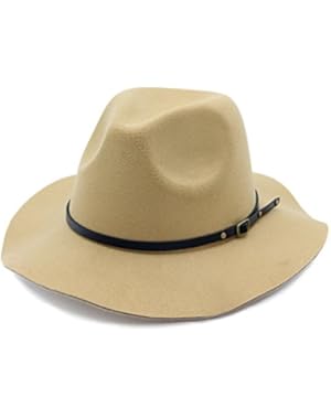 Women Winter Felt Dome Jazz Cap Vintage Wave Wide Brim Fedora Bowler Hat