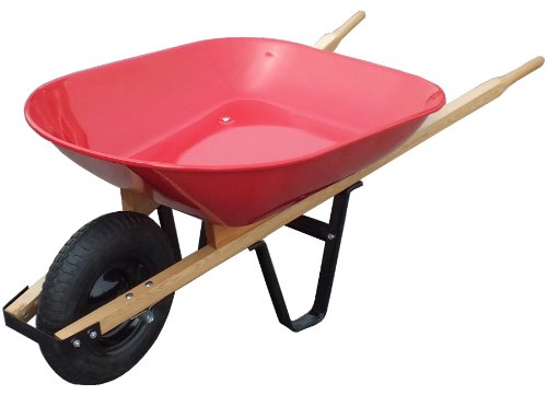 Red Steel Tray Wheelbarrow