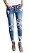 Enjoybuy Womens Distressed Stretch Jeans Juniors Ripped Skinny Low Rise Jeggings