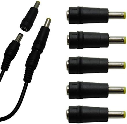5 Pack, 5.5MM x 2.5MM Male to 5.5MM x 2.1MM Male DC Power Plug Adapter
