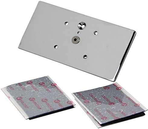 Techmount 4-WIDE-C - Wide Top Plate Kit with Velcro - Enables You to Velcro Various Personal Devices Such As a GPS, XM-Satellite Radio, Smartphone, and PDA - Chrome