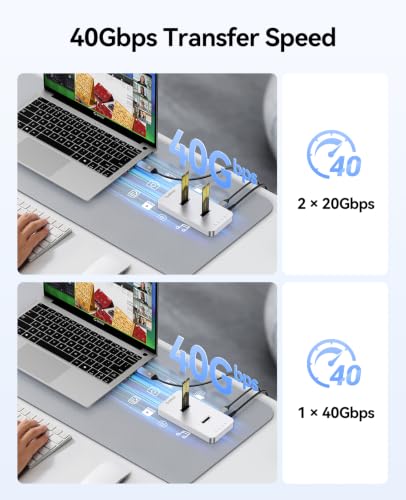 ORICO M.2 NVMe - Carcasa para clonación SSD (aluminio, con dos compartimentos y 40 Gbps, base de clon offline para SSD M.2 de los formatos 2230/2242/2260/2280/22110 – M240)