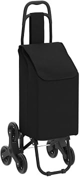 VOUNOT Folding Shopping Trolley 6 Wheels Stair Climbing 30L Black view 4
