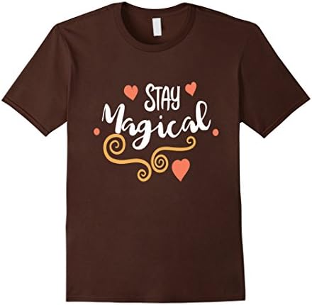 Men's Stay Magical Shirt Girly Hearts Cute Kids Bestie Teen Gift Small Brown